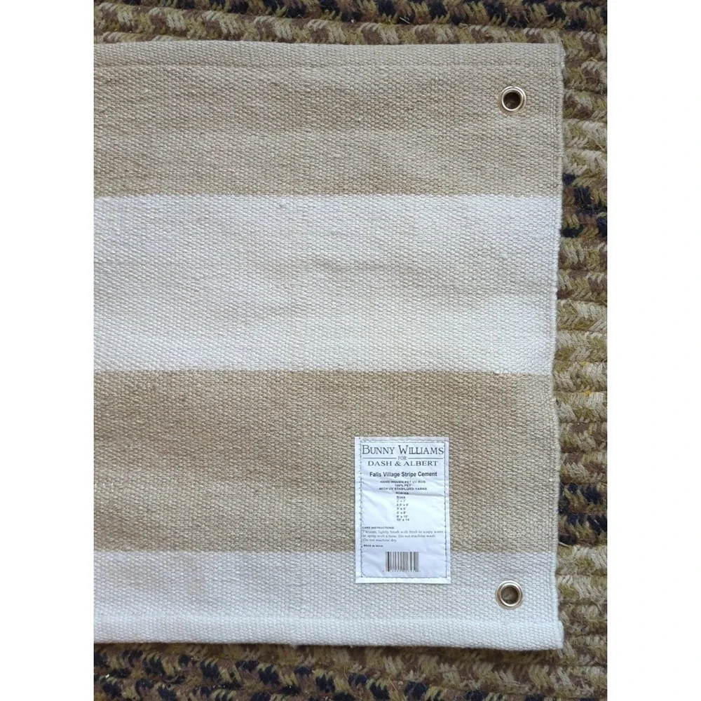 Bunny Williams Dash &‎ Albert Handwoven Sample Rug Pet UV Falls Village Cement